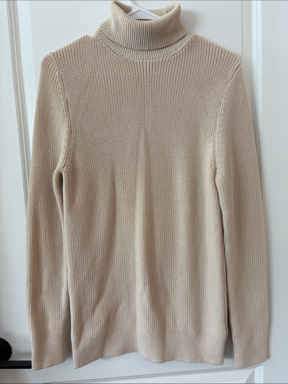 Cream Turtleneck Knit Sweater
